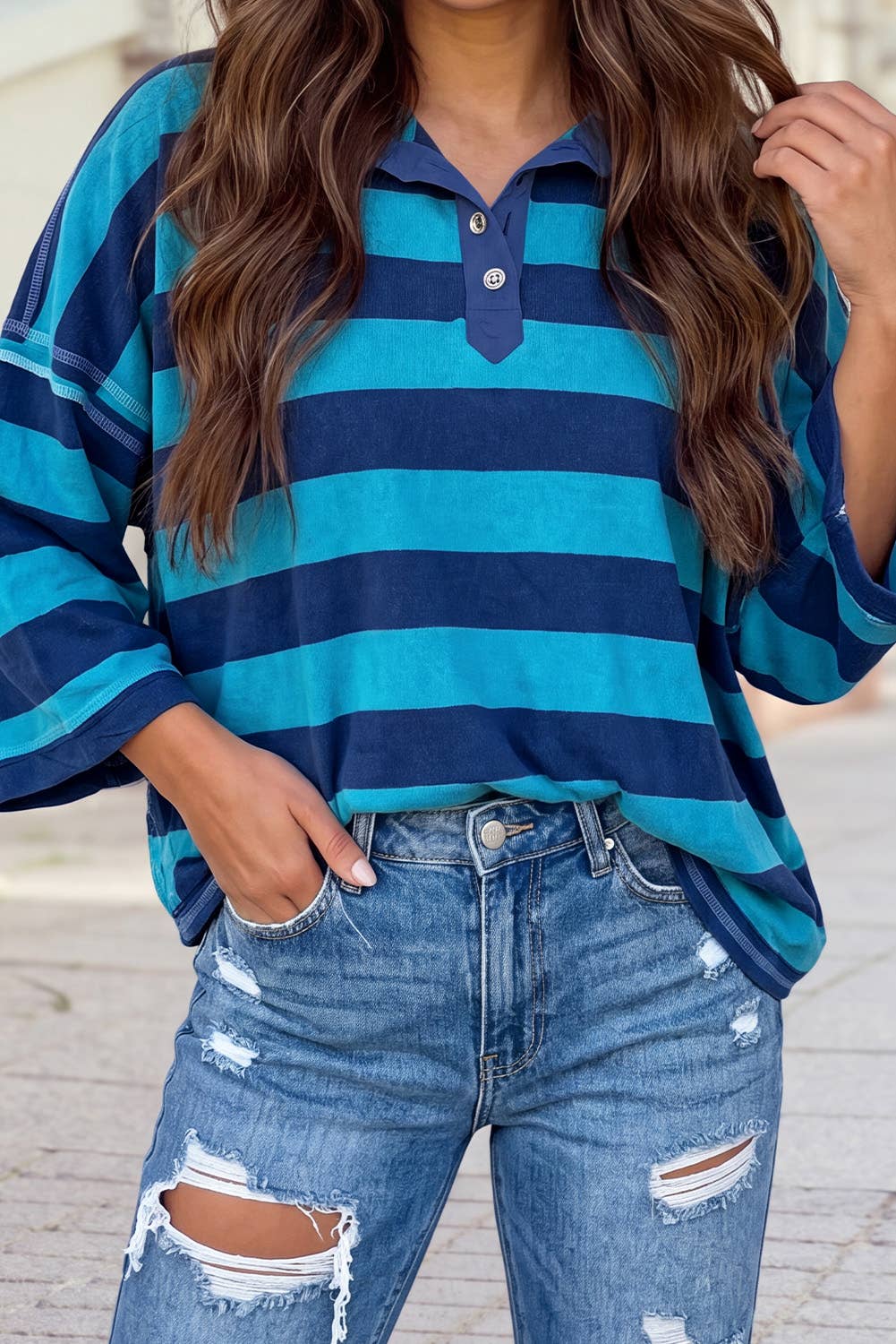 Blue Stripe Oversized - CN