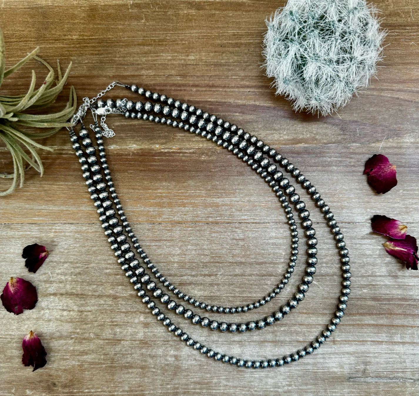 Sterling Silver Pearls Necklace - CN