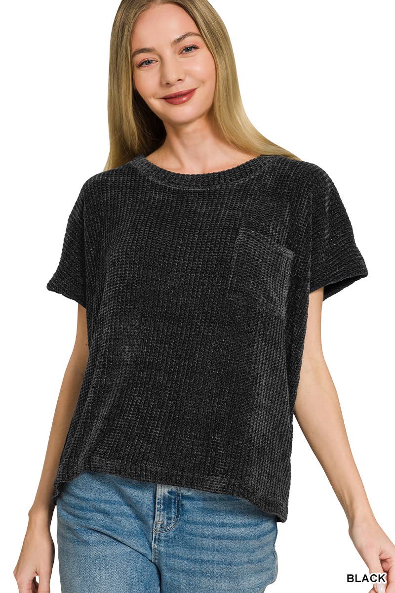 Black Chenille Top - CN