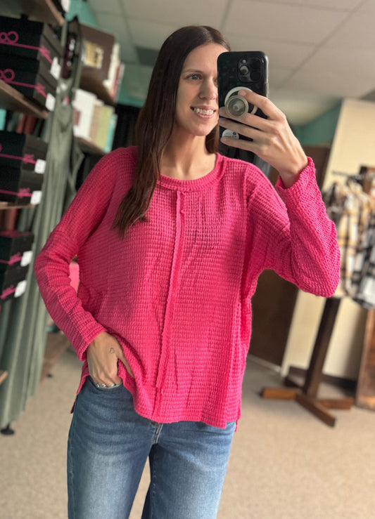 Pink Jacquard Top