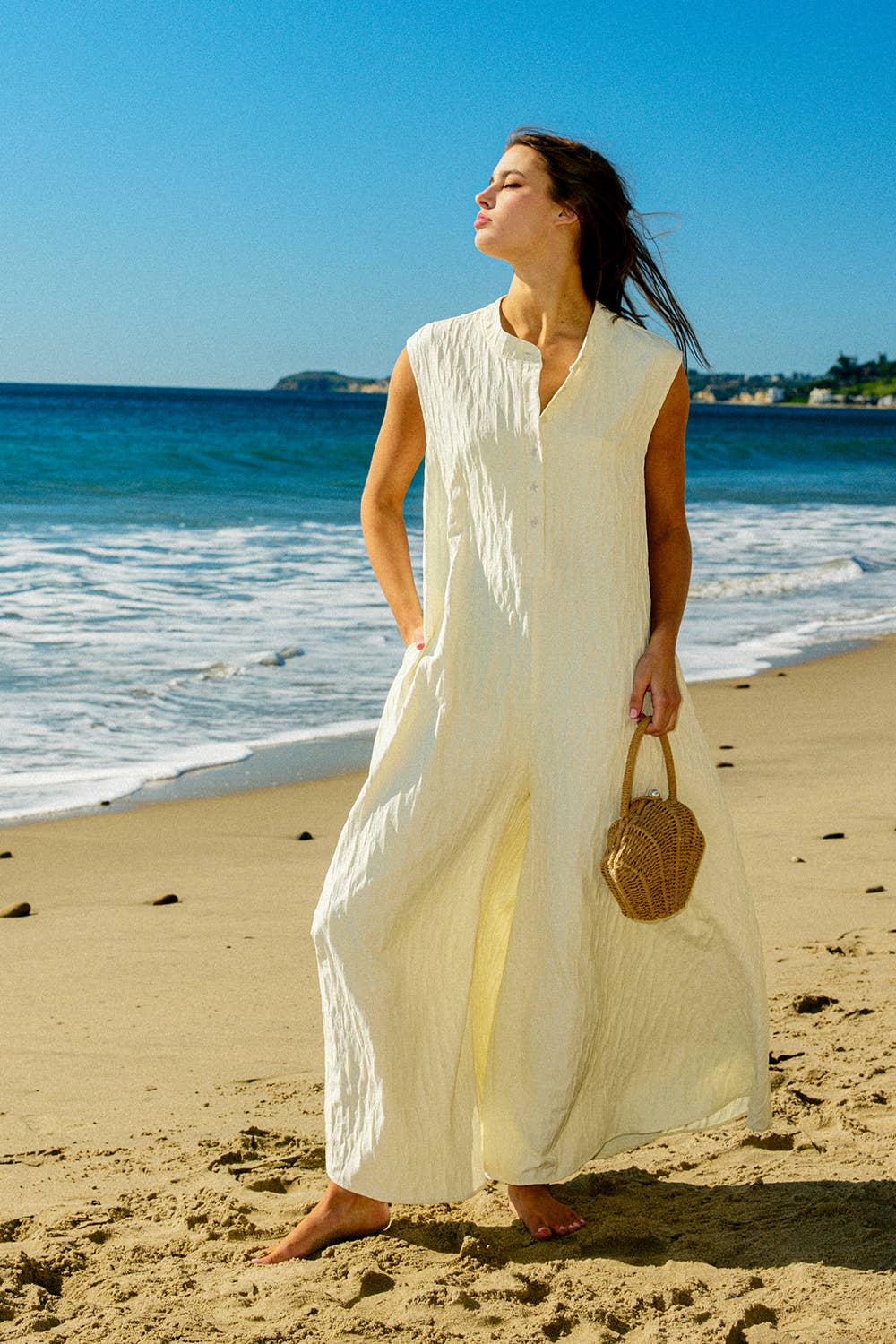 Cream Wideleg Jumpsuit - CN