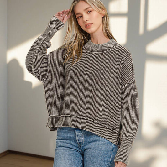 Brown Washed Sweater