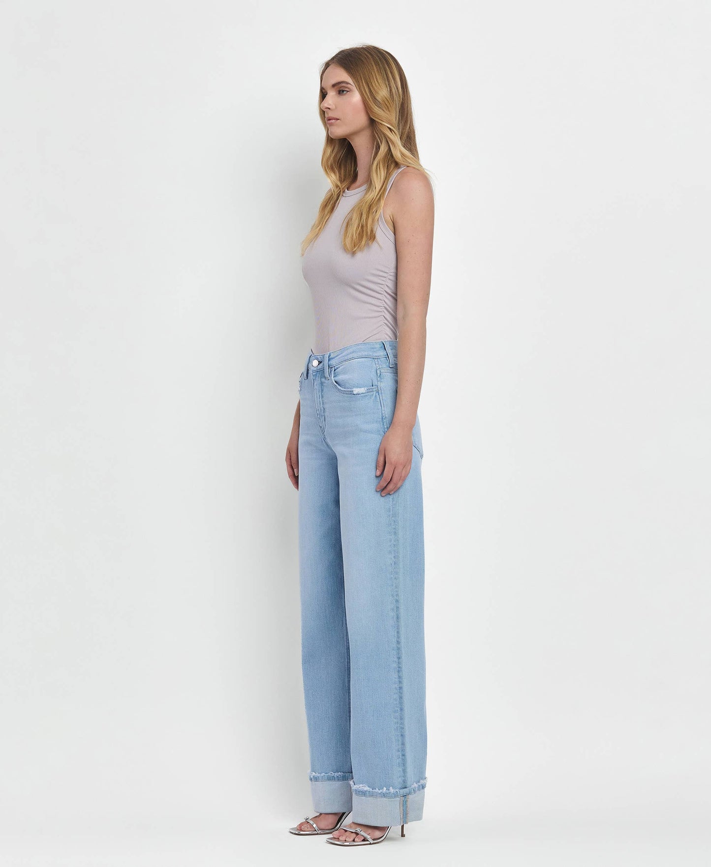 Cuffed Baggy Jeans - CN