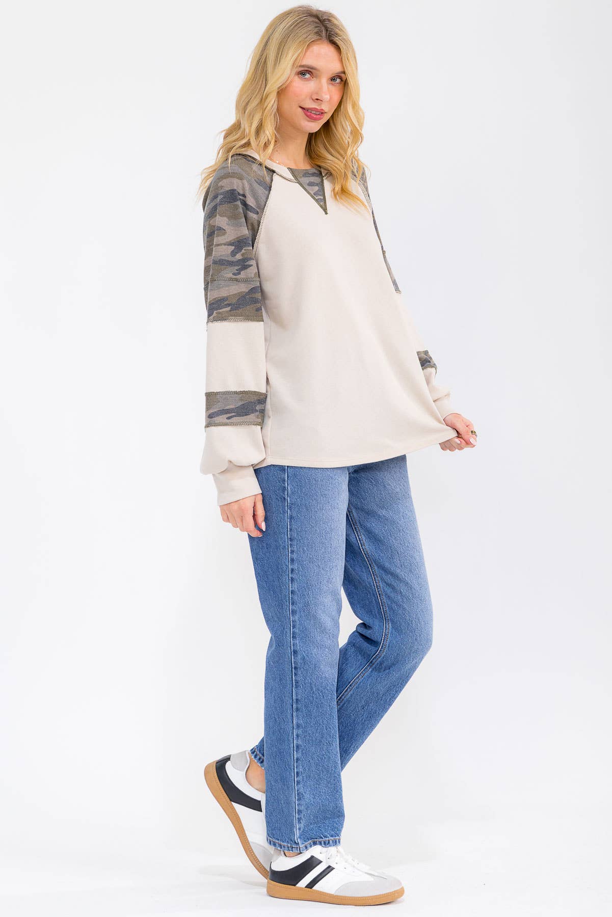 Camo Raglan Long Sleeve Top