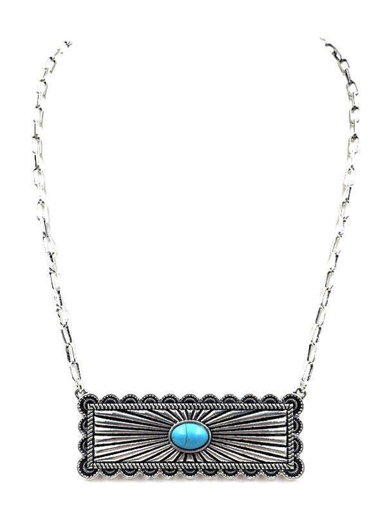 Western Metal Plate Necklace