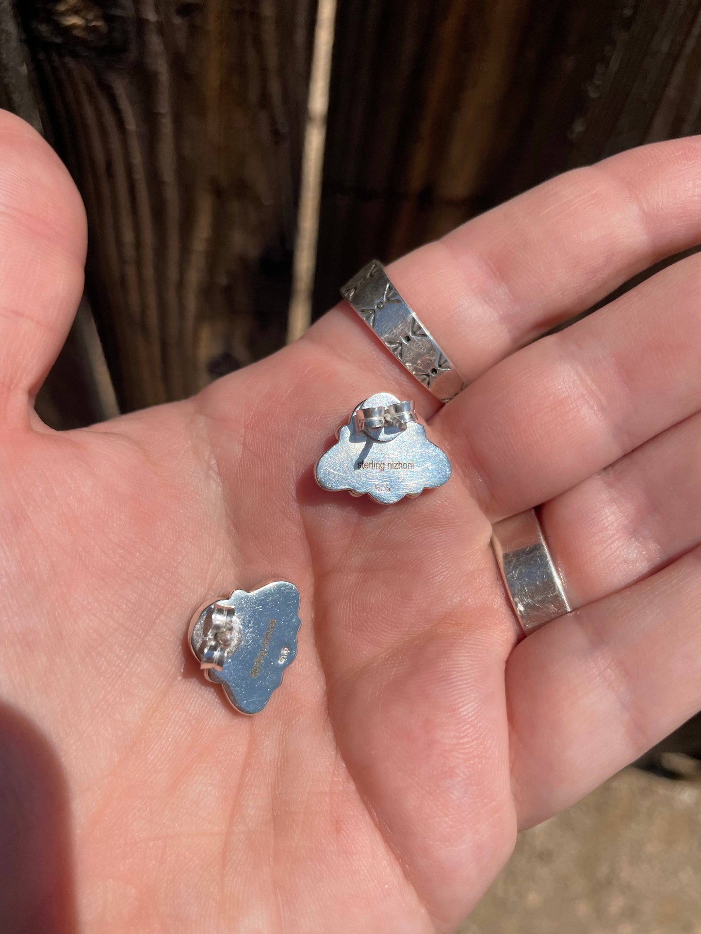 “The Backroads”  MINIS Turquoise & Sterling Silver 4 Stone Earrings - Handmade