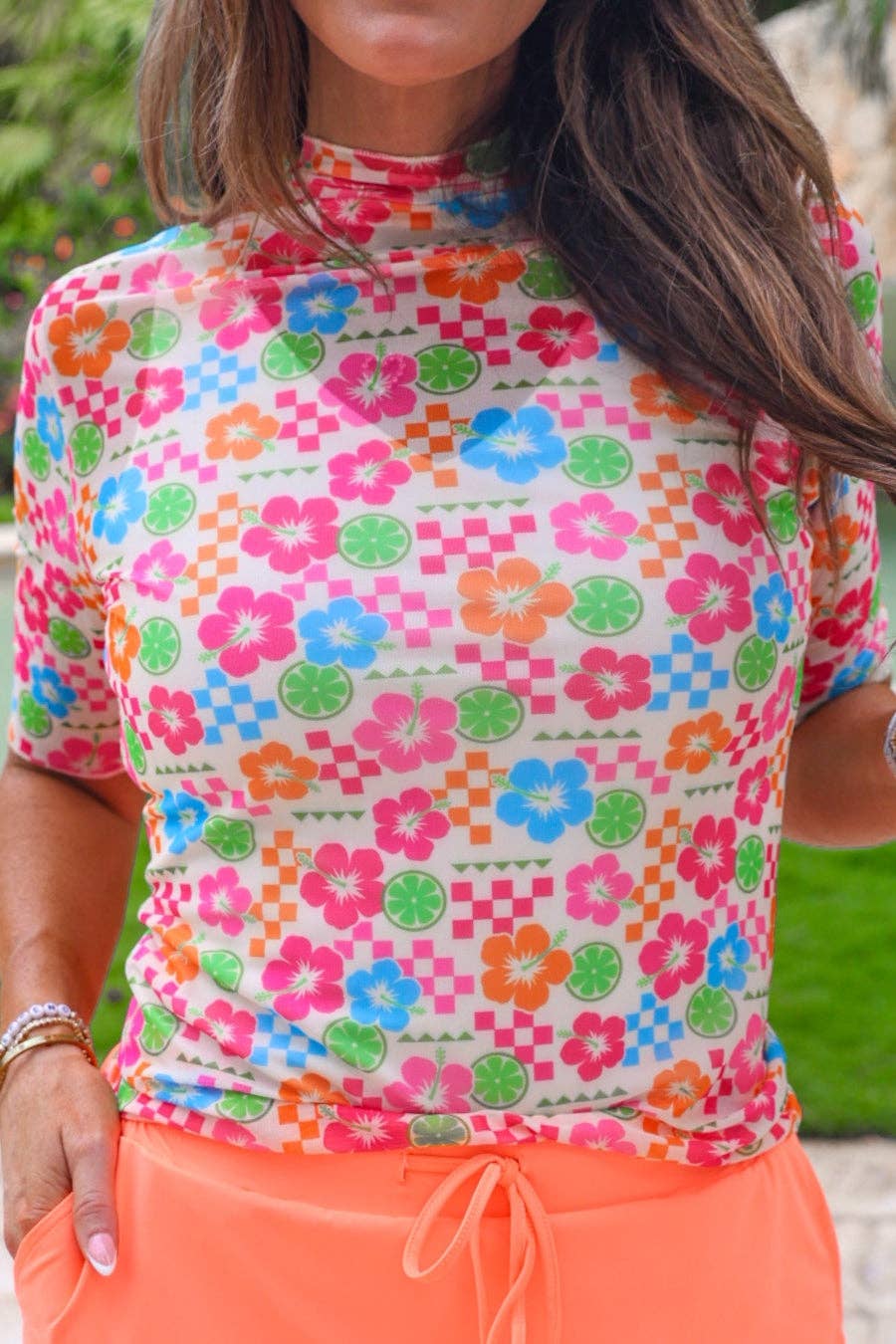 Floral Mesh Top - CN