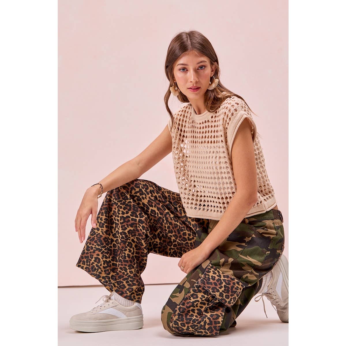 Leopard Camo Cargo Pants - CN