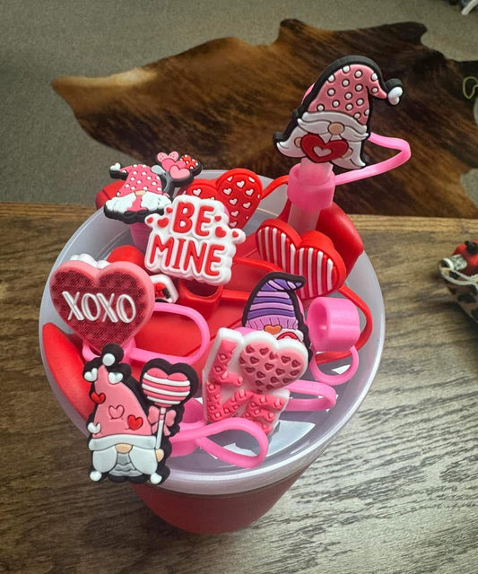 Valentines Straw Toppers