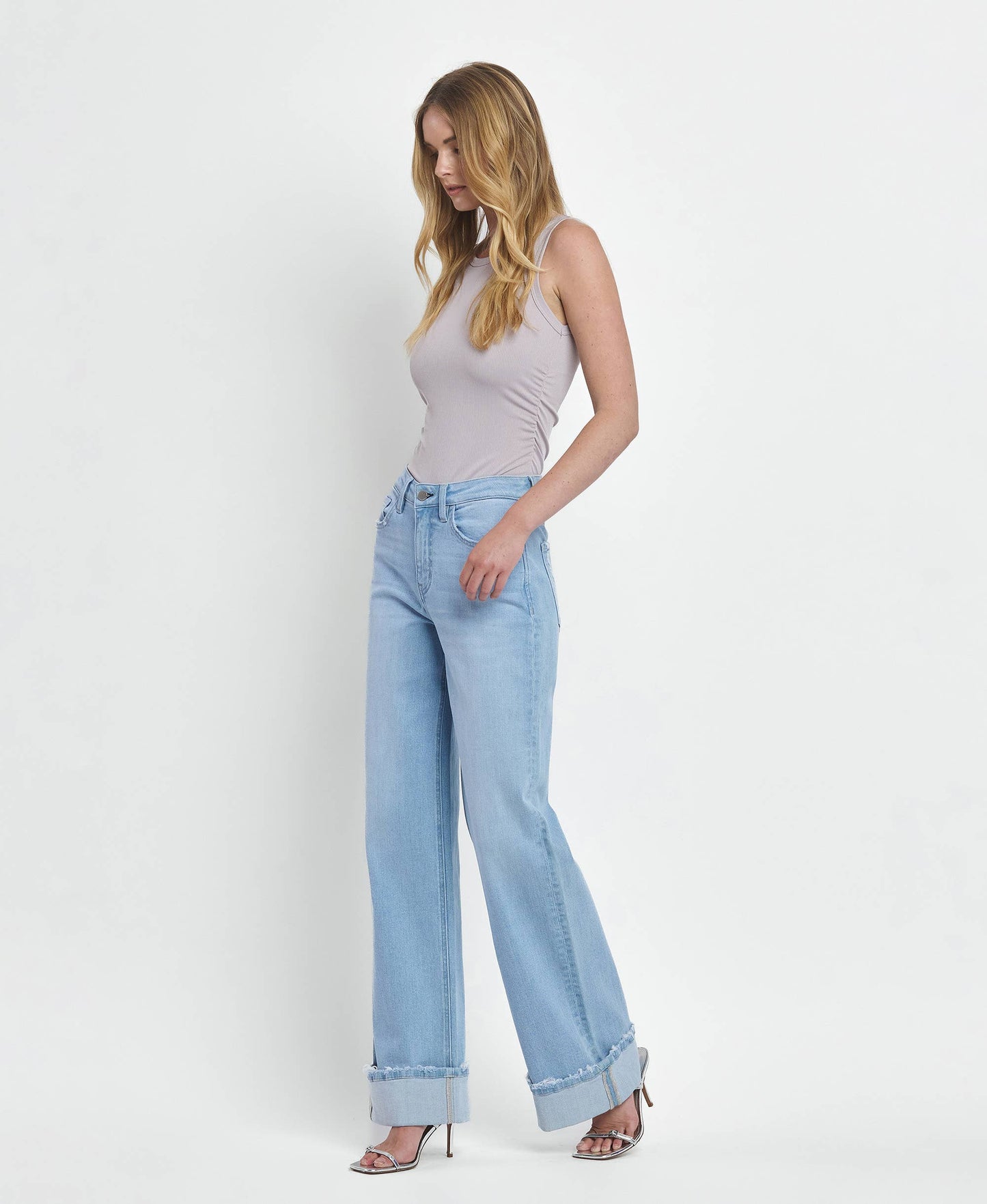 Cuffed Baggy Jeans - CN