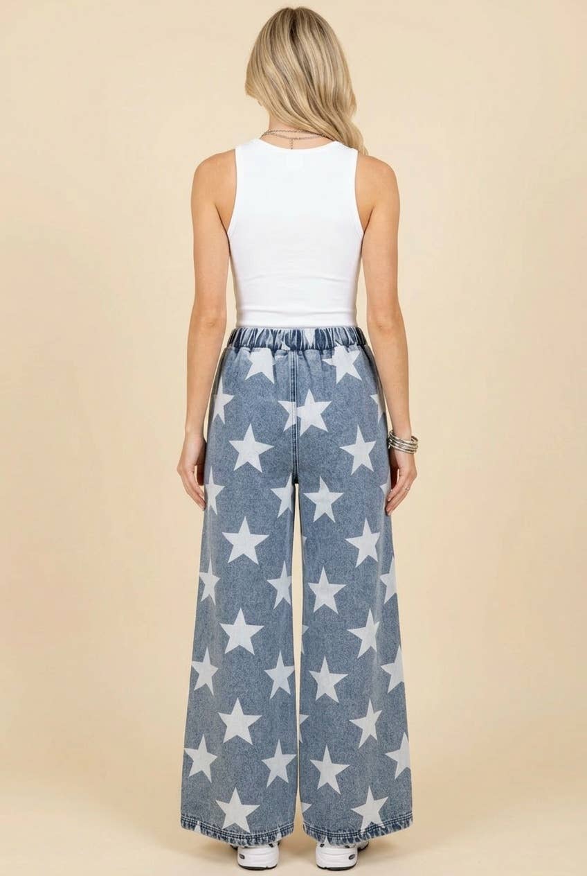 Star Drawstring Pants - CN