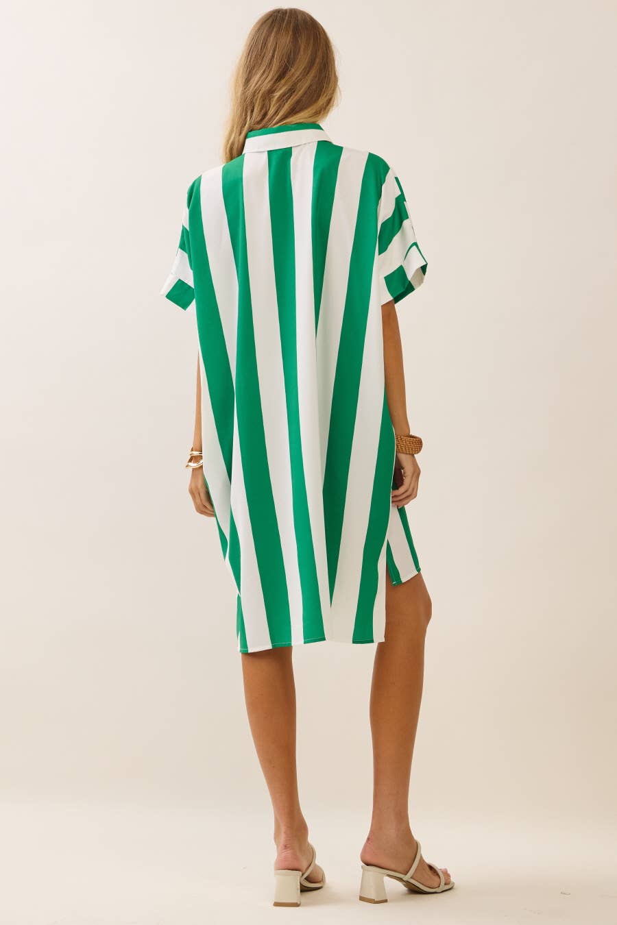 Green Striped Dress - CN