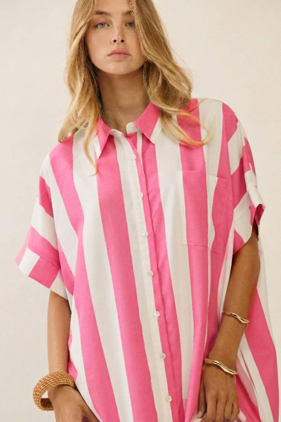 Pink Striped Dress - CN