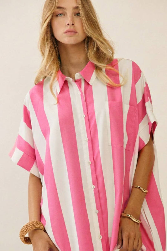 Pink Striped Dress - CN