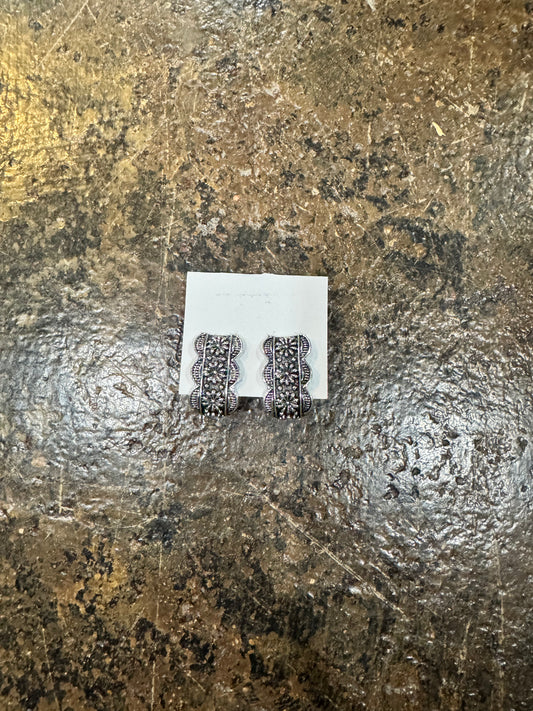 Bar Hoop Earrings - CN