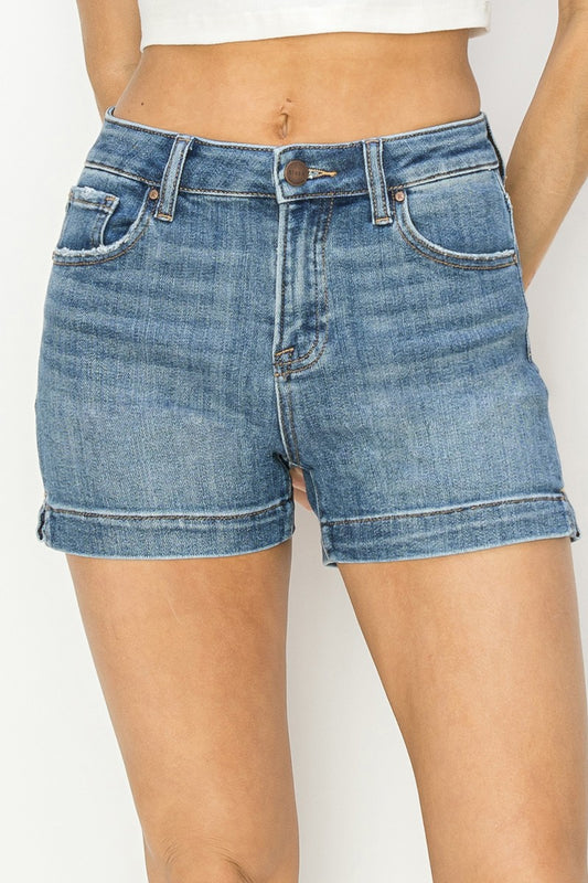 High Rise Slit Risen Shorts - CN
