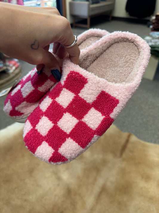 Pink Checkered Slipper