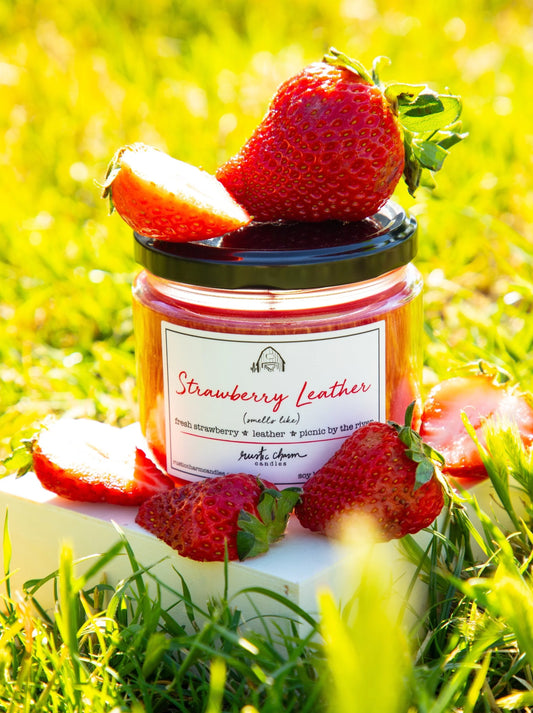 Strawberry Leather Candle