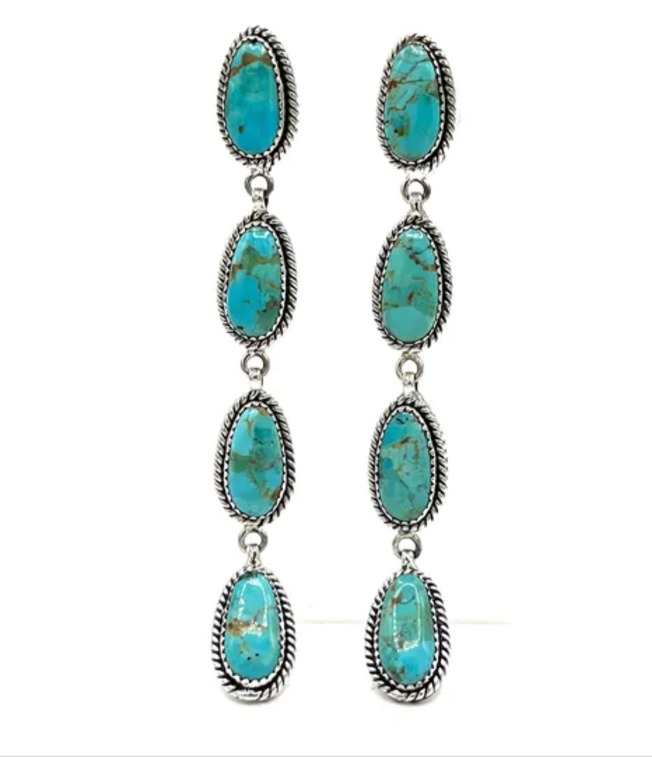 Hada Collection Kingman Turquoise Earrings - CN