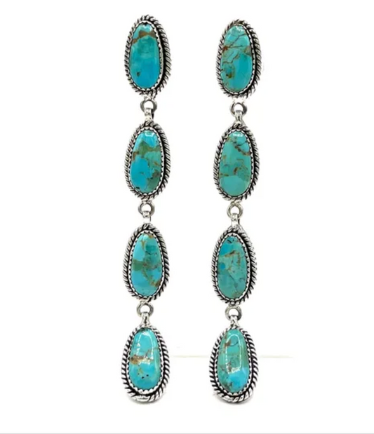Hada Collection Kingman Turquoise Earrings - CN