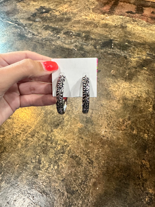 Tooled Hoop Earrings - CN