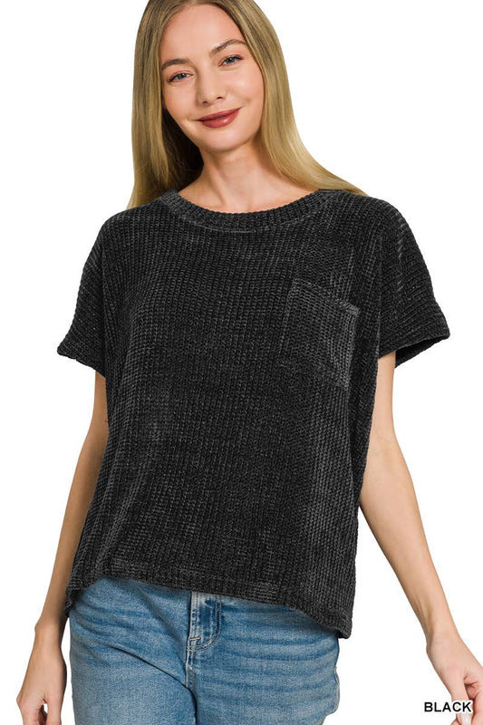 Black Chenille Top - CN