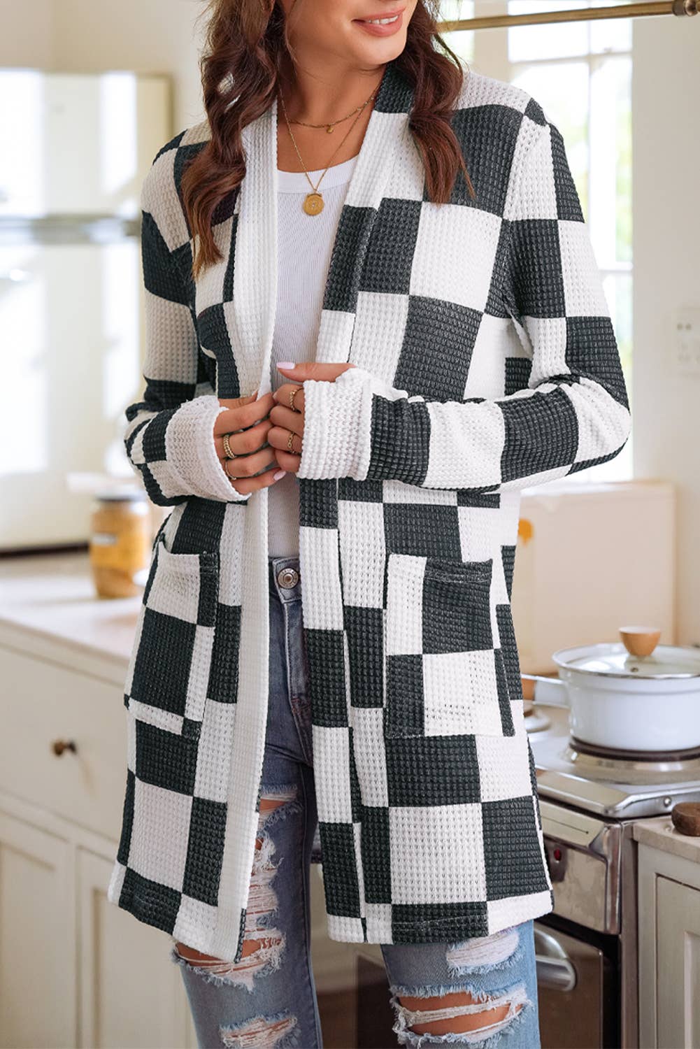 Checkered Cardigan