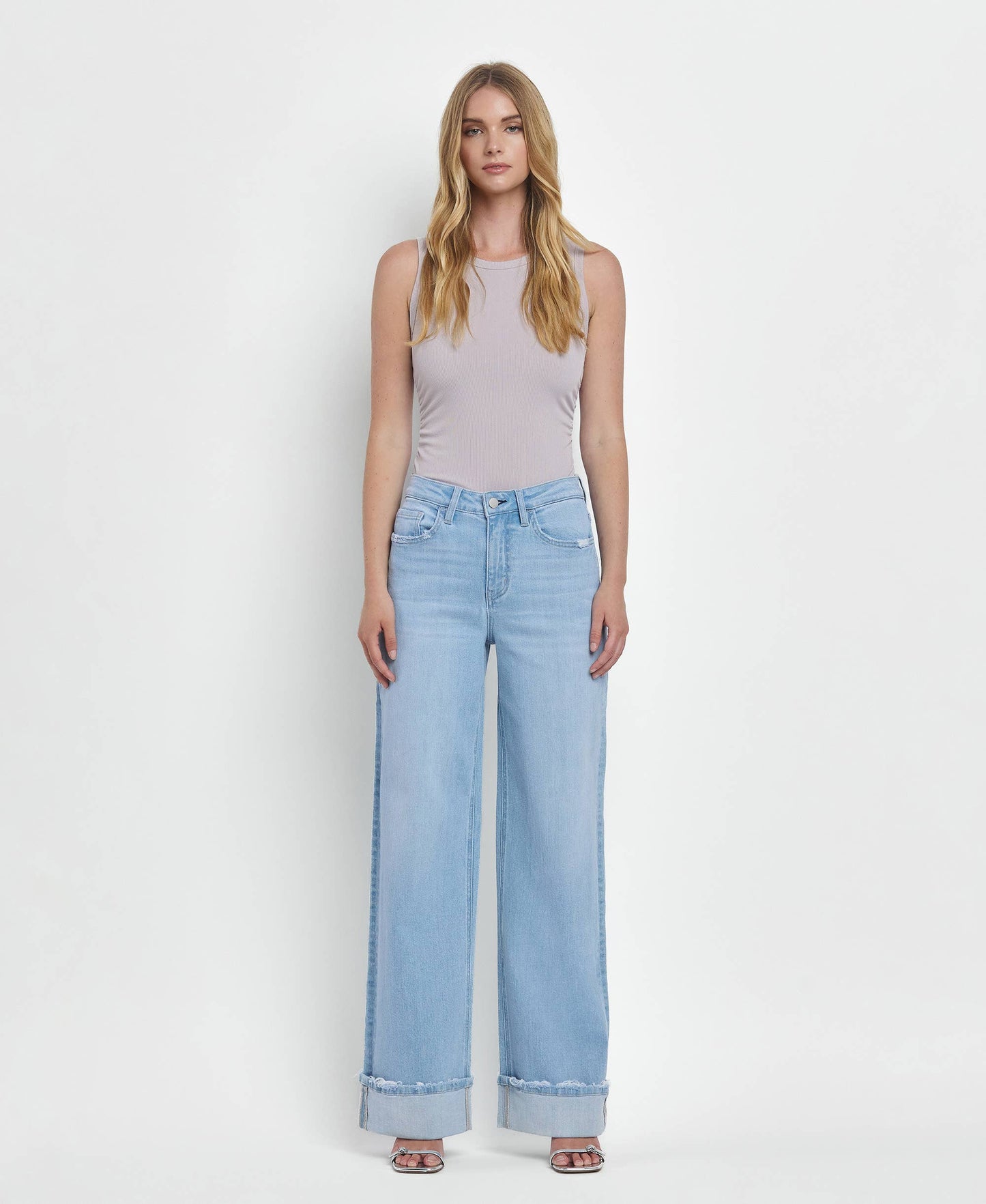 Cuffed Baggy Jeans - CN