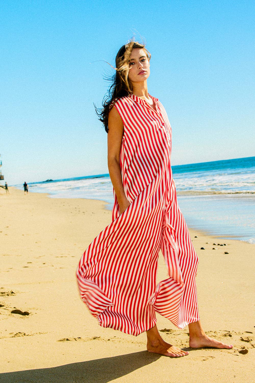 Red Wideleg Jumpsuit - CN
