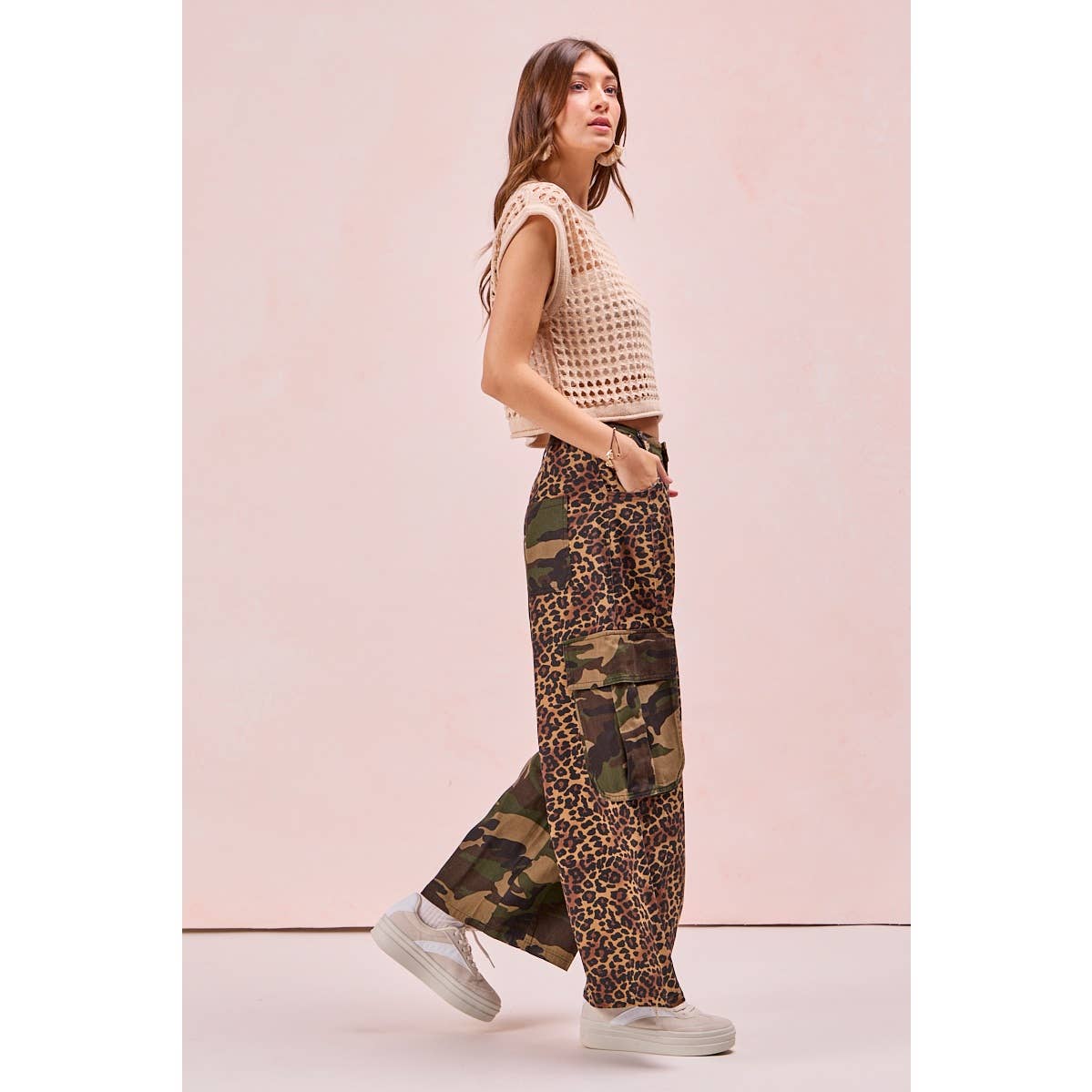 Leopard Camo Cargo Pants - CN