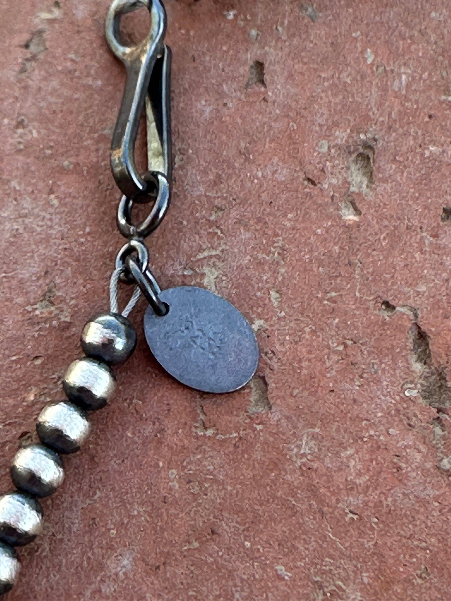 Sterling Silver & Gold Beaded Necklace: 18 inch