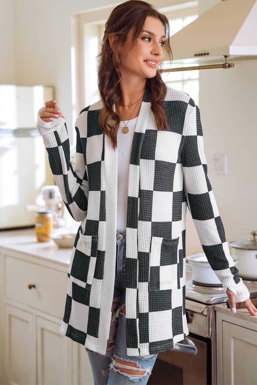 Checkered Cardigan