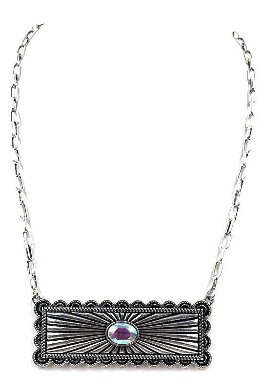 Western Metal Plate Necklace