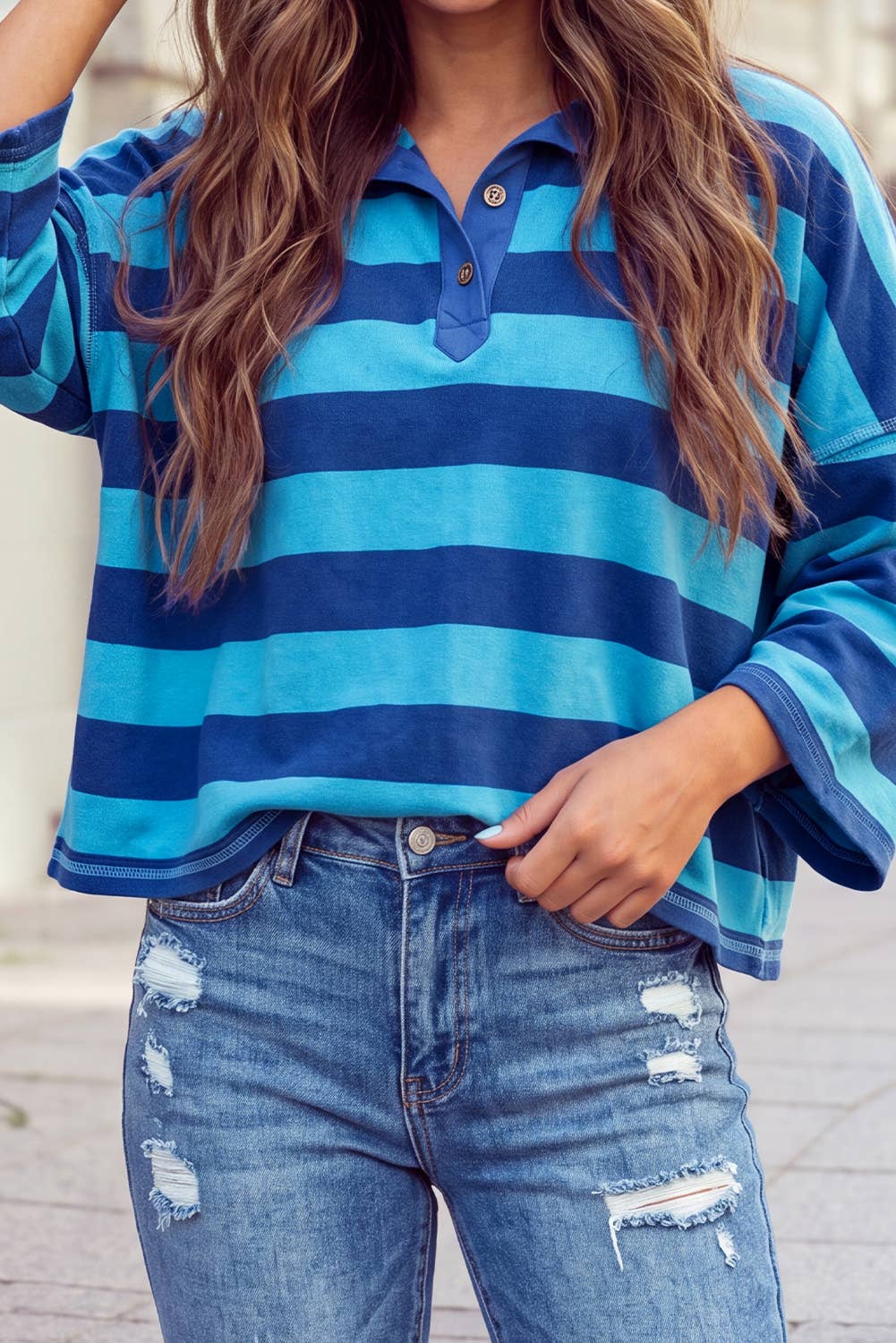 Blue Stripe Oversized - CN