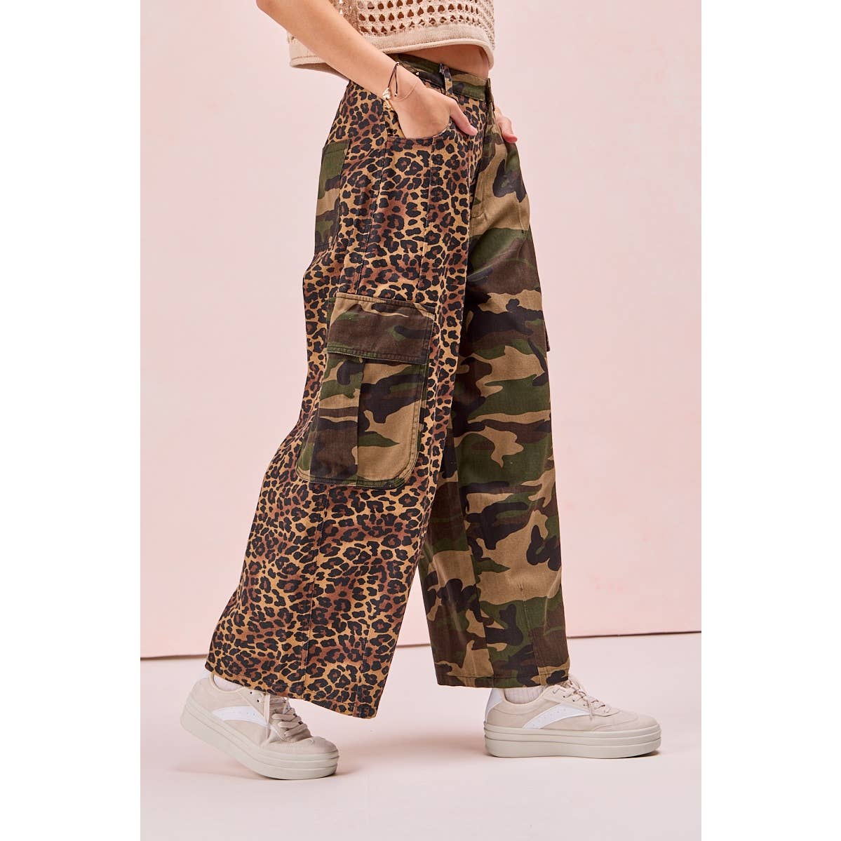 Leopard Camo Cargo Pants - CN