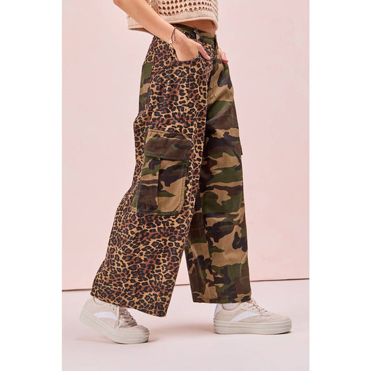 Leopard Camo Cargo Pants - CN