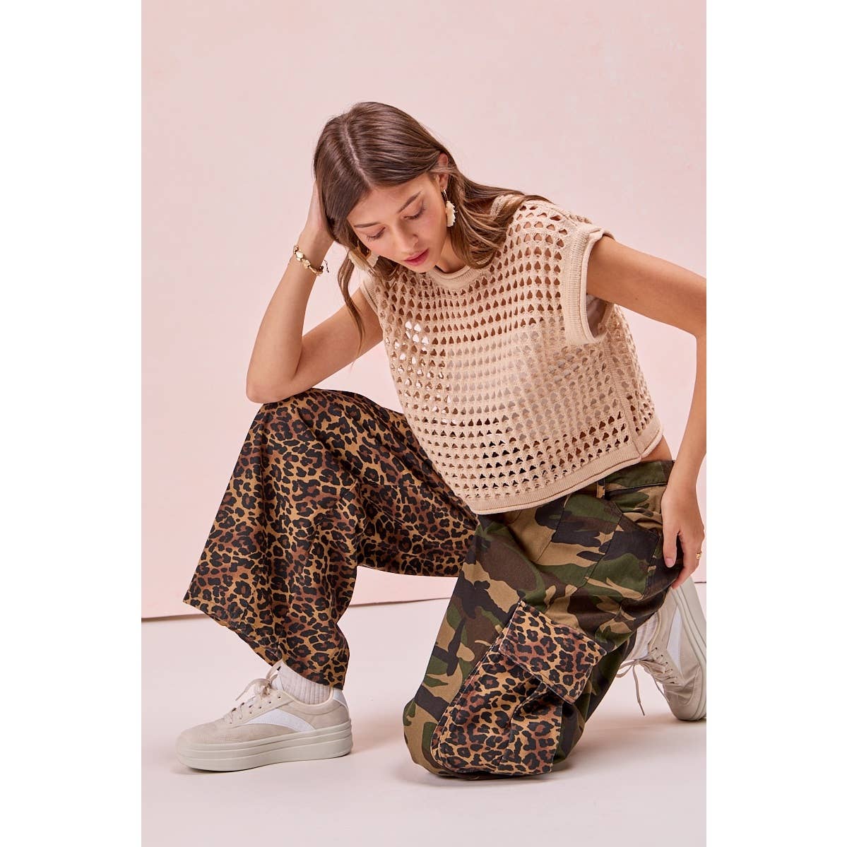 Leopard Camo Cargo Pants - CN
