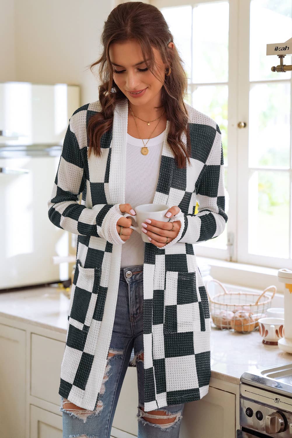 Checkered Cardigan