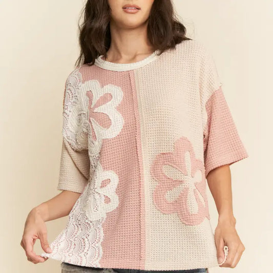 Floral Waffle Top - CN